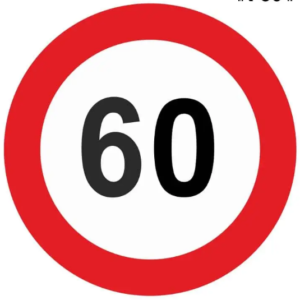 SEÑAL VELOCIDAD MÁXIMA LIMITADA A 60KM/H BLANCO R-301-60