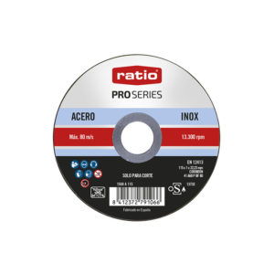 DISCO DE CORTE INOX/METAL RATIO PROSERIES