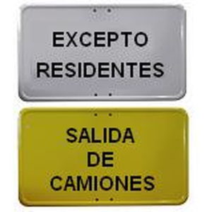 SEÑAL PLACA COMPLEMENTARIA ECO BLANCA 35X55 CM CON VINILO