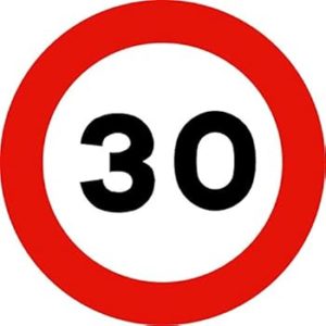 SEÑAL VELOCIDAD MÁXIMA LIMITADA A 30KM/H BLANCO R-301-30