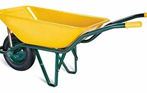 CARRETILLA OBRA AMARILLA 90 L RUEDA MACIZA