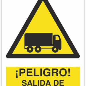 CARTEL SALIDA DE CAMIONES 50X50 (METÁLICA)