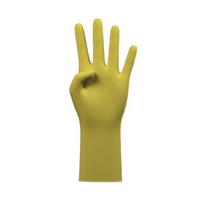 GUANTE LATEX FLOCADO AMARILLO 8/9