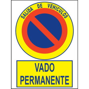 SEÑAL VADO PERMANENTE ALUMINIO 44X30CM