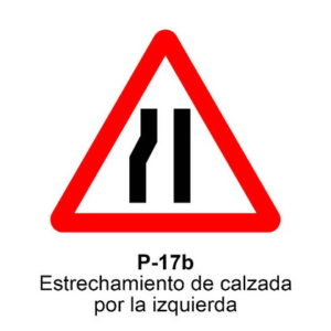SEÑAL ESTRECHAMIENTO CALZADA POR LA IZQUIERDA MOPU 70CM N2