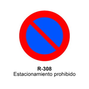 DISCO ESTACIONAMIENTO PROHIBIDO MOPU 60CM NORMAL R308-60