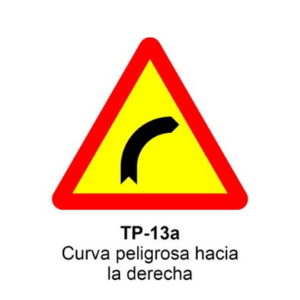 SEÑAL CURVA PELIGROSA HACIA DERECHA TP-13A