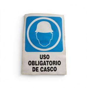 SEÑAL ADHESIVO USO OBLIGATORIO CASCO (210X290)