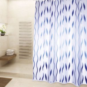 CORTINA BAÑO POLIESTER 180X200 SVENTIES AZUL