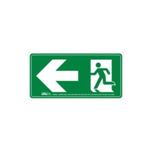 SEÑAL 320X160 CLASE B FOTOLUM. PVC SALIDA FLECHA ESCALERA IZQ
