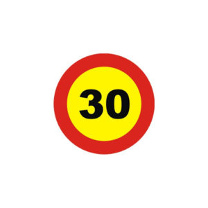 SEÑAL VELOCIDAD MÁXIMA LIMITADA A 30KM/H OBRAS TR-301-30