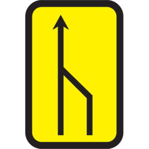 PANEL INDICACIÓN OBRA REDUCCIÓN DE UN CARRIL POR LA DERECHA 135X90CM
